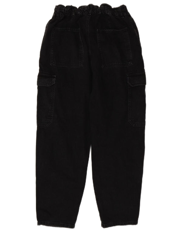 Calça jeans feminina Zara cintura alta cargo solta EU 40 médio W30 L24 preto