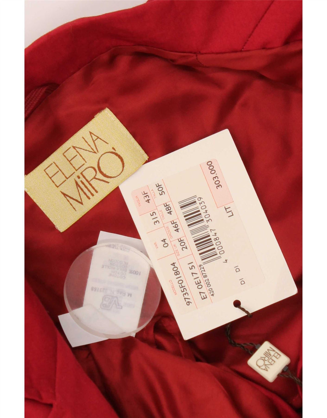 ELENA MIRO Jaqueta blazer feminina grande de manga curta IT 44 Médio Vermelho