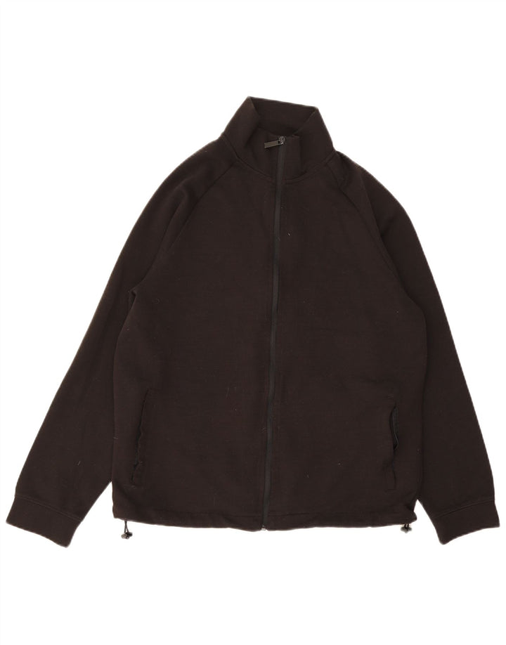 Zara Womens Tracksuit Top Jacket UK 16 Grande Poliéster Preto