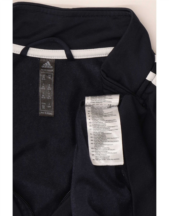 Adidas Womens Tracksuit Top Jacket UK 24/26 2XL Azul Marinho Poliéster