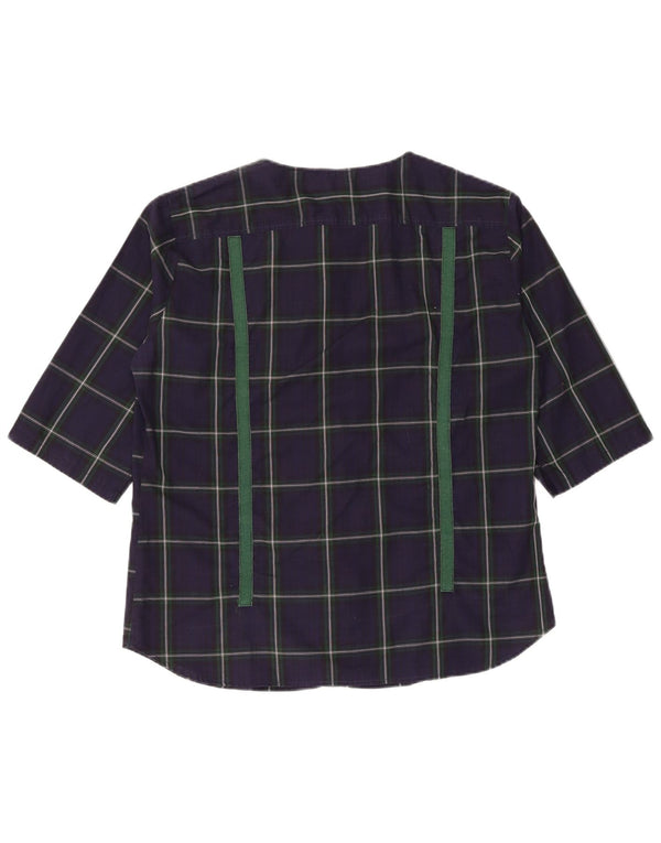 Blusa feminina Henry Cottons manga 3/4 IT 48 XL azul marinho xadrez