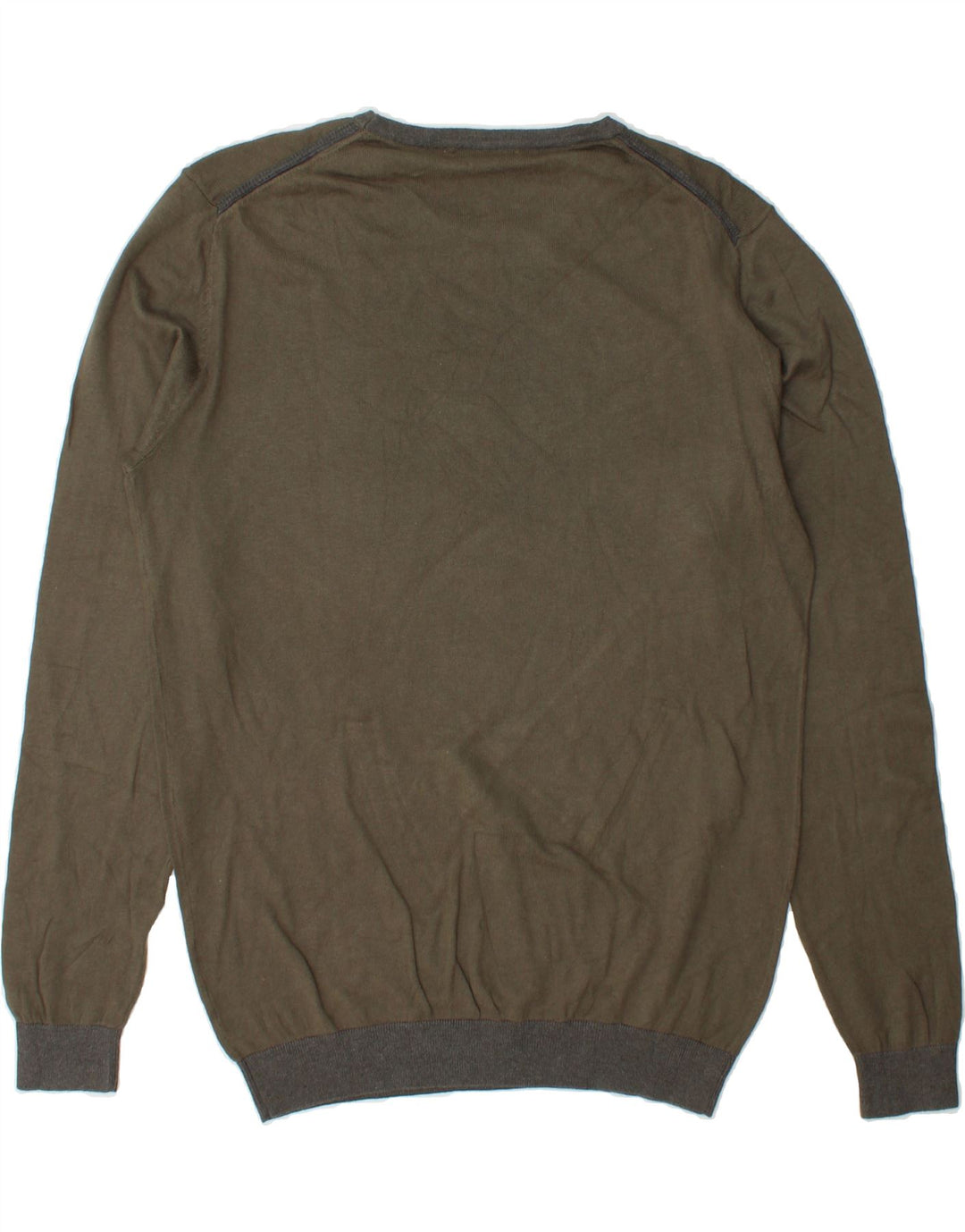 GAS Mens Crew Neck Jumper Sweater 2XL Khaki Vintage Gas and Second-Hand Gas from Messina Hembry 
