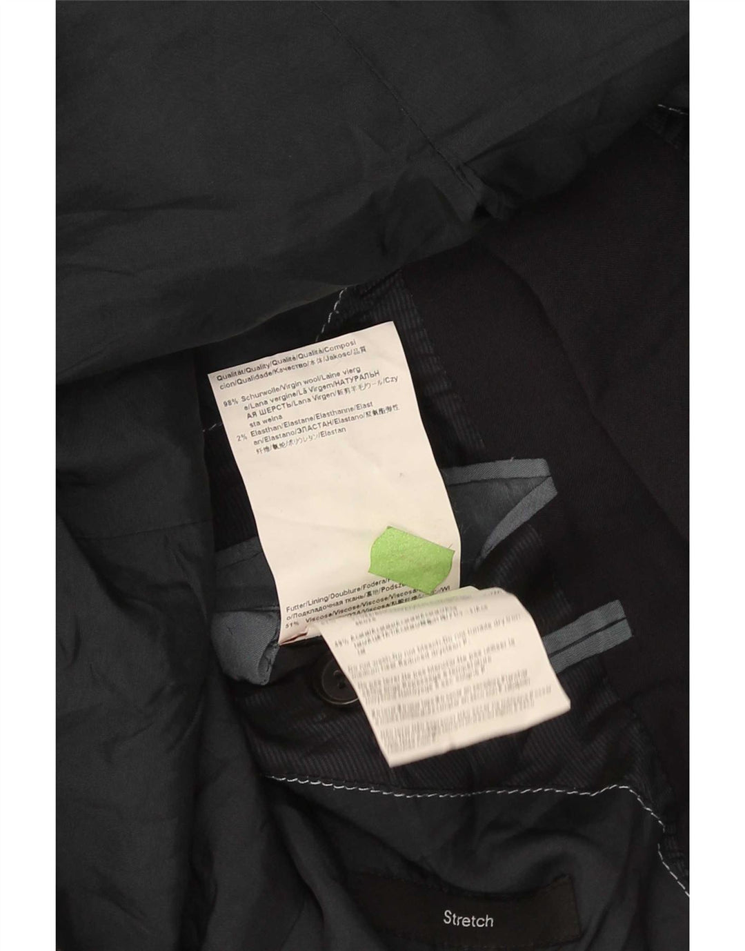 Jaqueta blazer masculina Hugo Boss com 2 botões UE 54 2XL lã virgem azul marinho