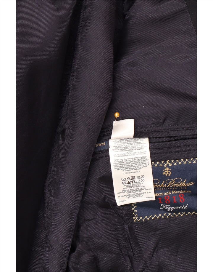 Jaqueta blazer masculina de 2 botões Brooks Brothers Reino Unido 40 grande lã azul marinho