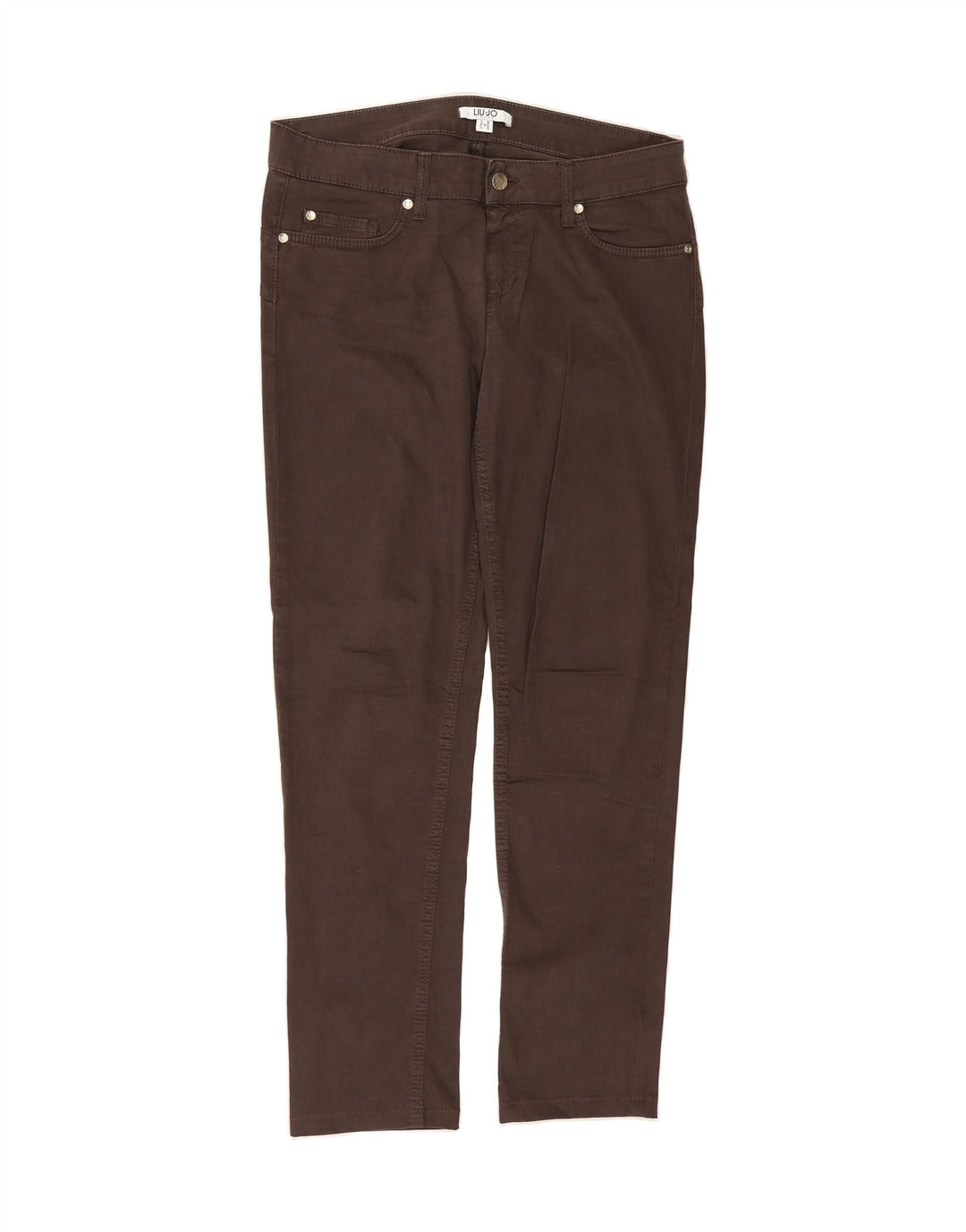LIU JO Womens Slim Casual Trousers W30 L29 Brown Cotton Vintage Liu Jo and Second-Hand Liu Jo from Messina Hembry 