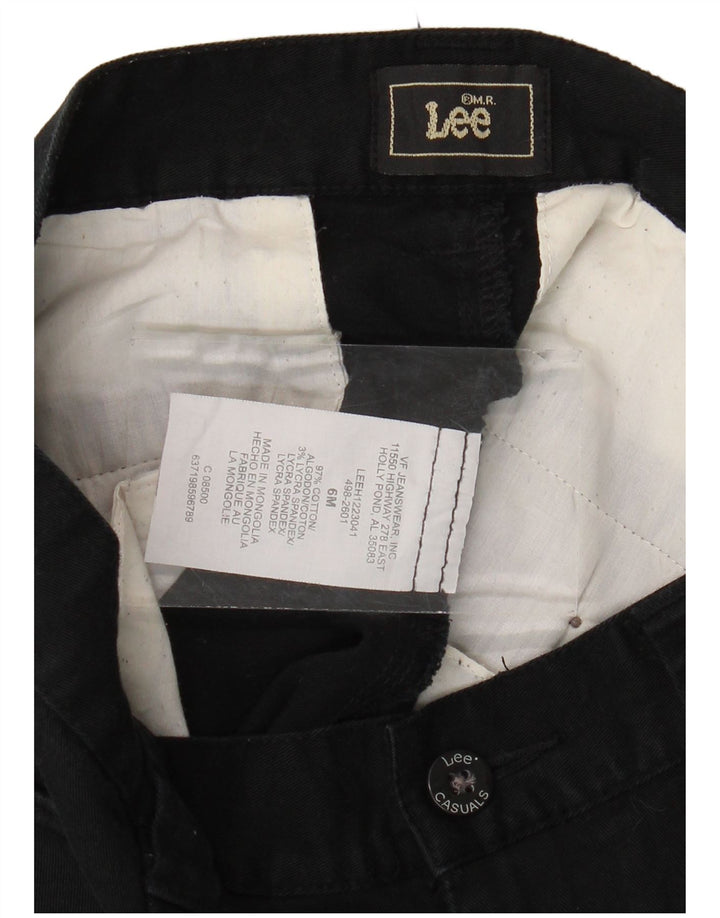 Calça capri feminina de cintura alta estreita LEE EUA 6 médio W30 L20 preta