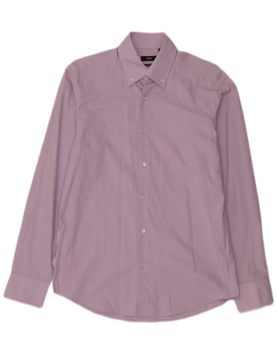Camisa masculina Hugo Boss Regular Fit tamanho 4015 3/4 algodão roxo médio