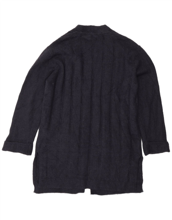 Suéter cardigã feminino Longline da Marks & Spencer Reino Unido 14 médio azul marinho