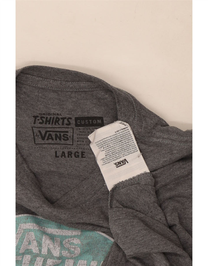Camiseta Vans Masculina Custom Fit Graphic Top Grande Algodão Cinza