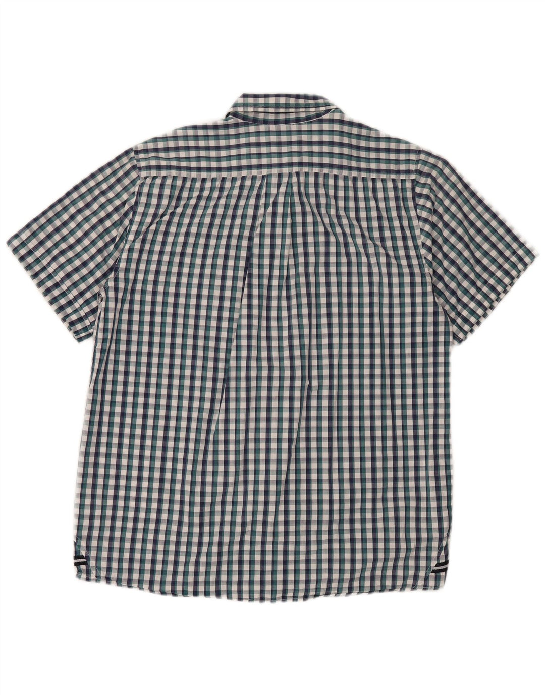 Camisa masculina de manga curta Sergio Tacchini grande algodão guingão azul
