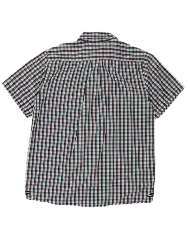 Camisa masculina de manga curta Sergio Tacchini grande algodão guingão azul