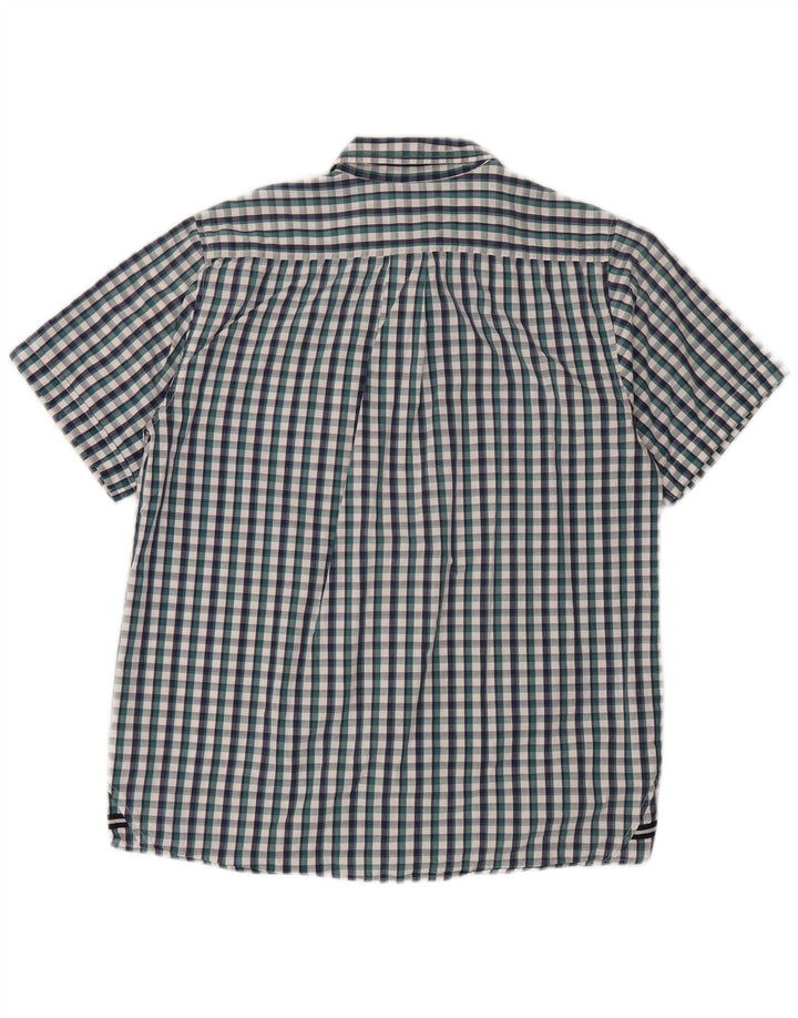 Camisa masculina de manga curta Sergio Tacchini grande algodão guingão azul