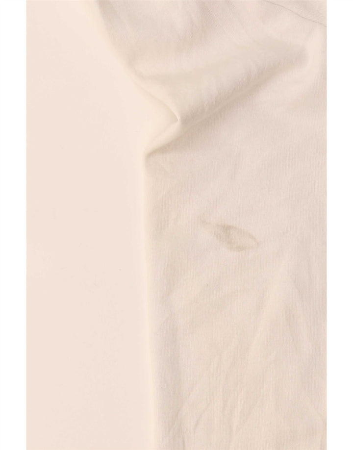 Top feminino Nautica de manga comprida UK 14 algodão colorblock branco médio