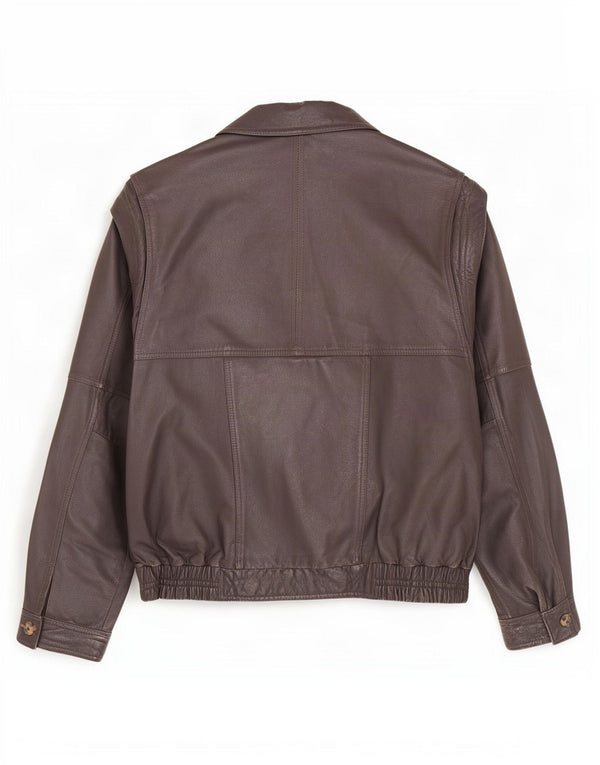 Jaqueta de couro masculina vintage UK 42 XL marrom