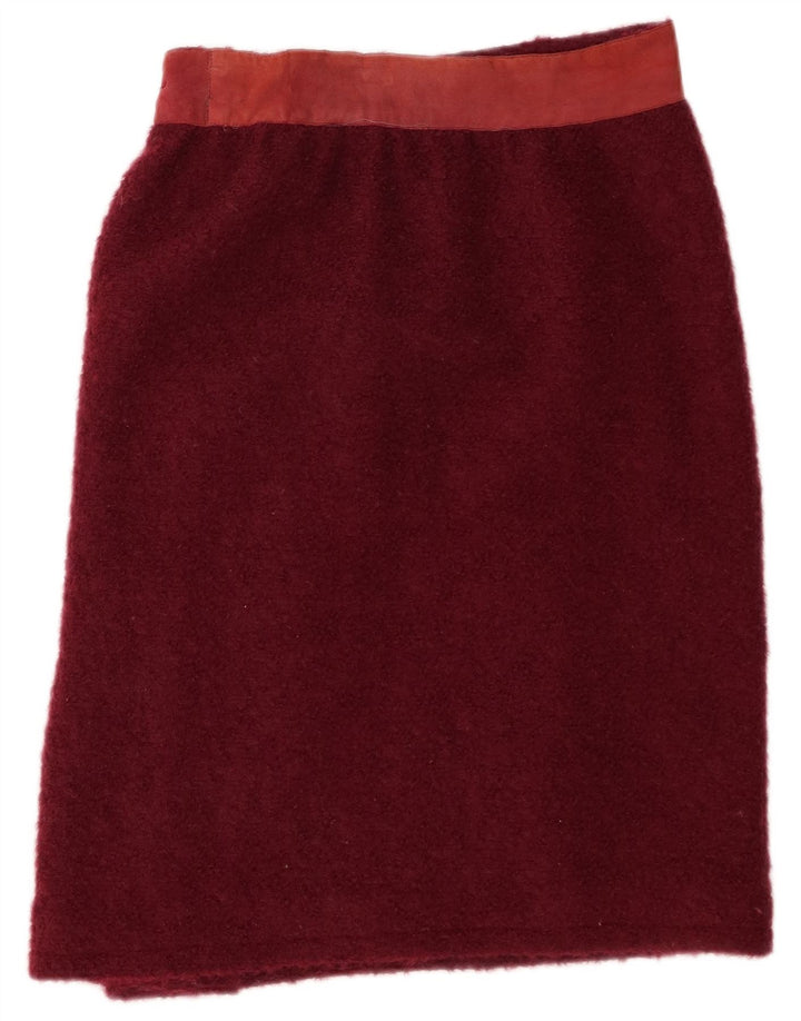 Saia reta feminina Alberta Ferretti W30 médio Borgonha