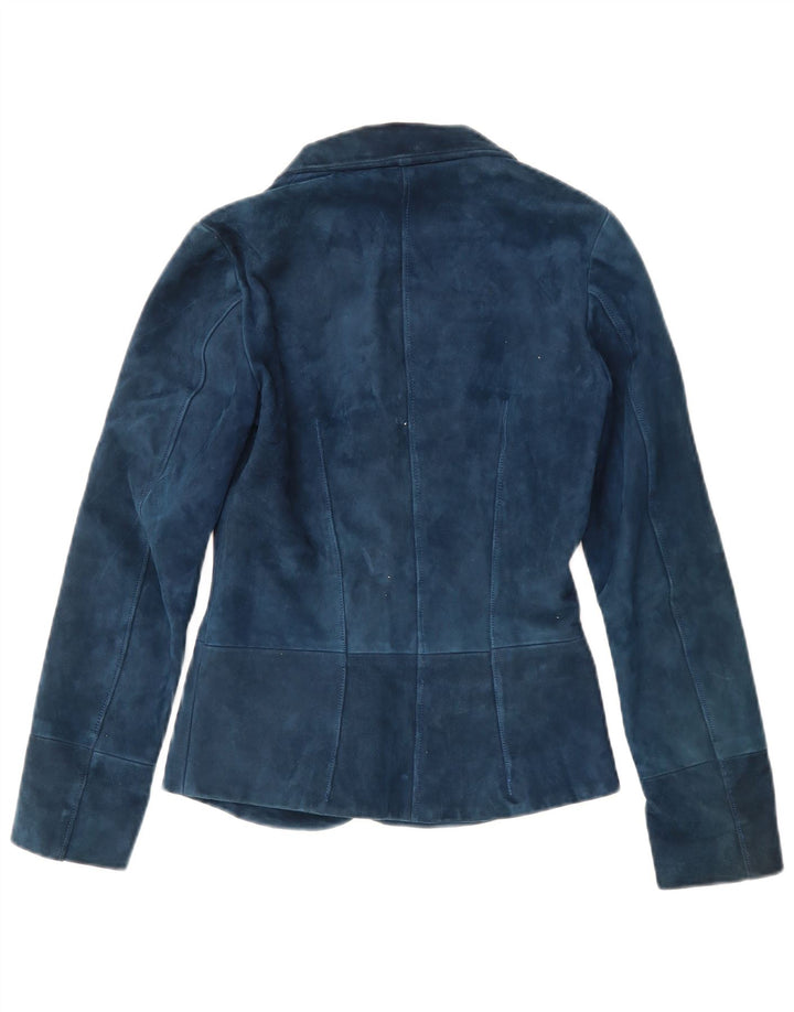 Jaqueta Blazer Vintage Feminina com 2 Botões Reino Unido 4 XS Azul Marinho