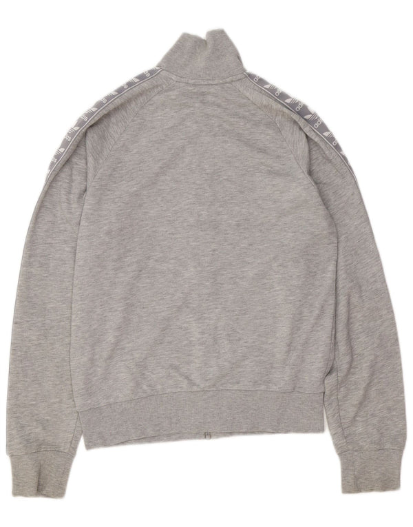 ADIDAS Womens Oversized Graphic Tracksuit Top Jacket UK 6 XS Cinza Algodão