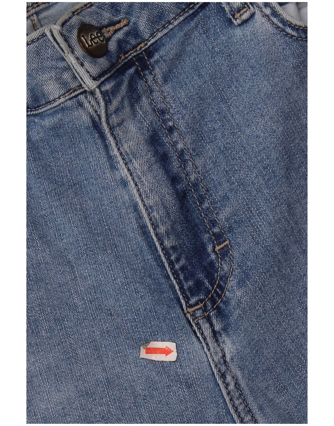 Calça jeans feminina Lee cintura alta capri US 14 grande W32 L20 algodão azul