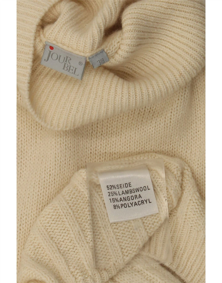 Vestido feminino vintage de manga comprida oversized EU 38 médio off white