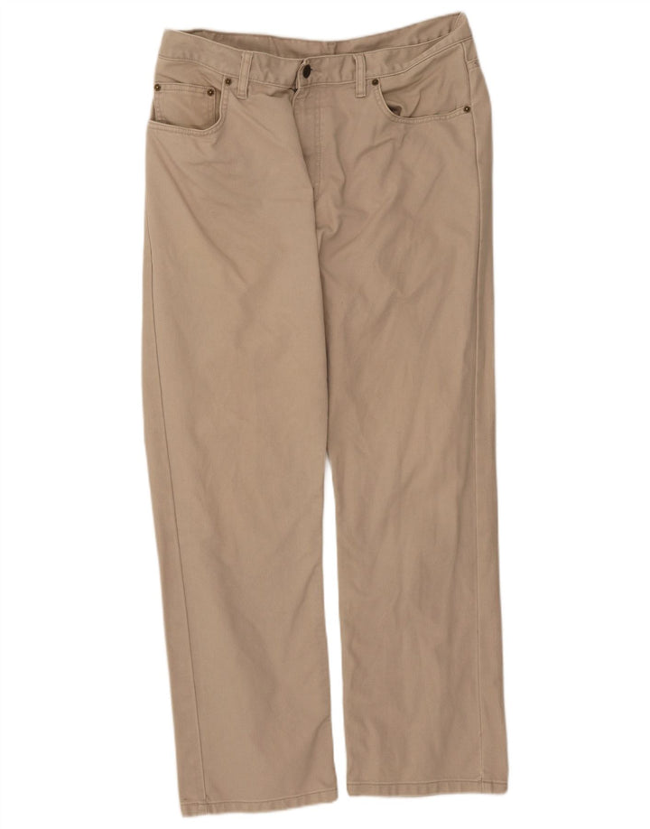 NICO Mens Regular Fit Calça Casual W36 L30 Algodão Bege