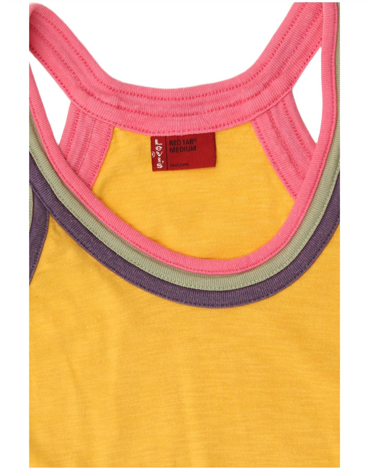 Top de colete gráfico feminino Levi's UK 14 médio amarelo