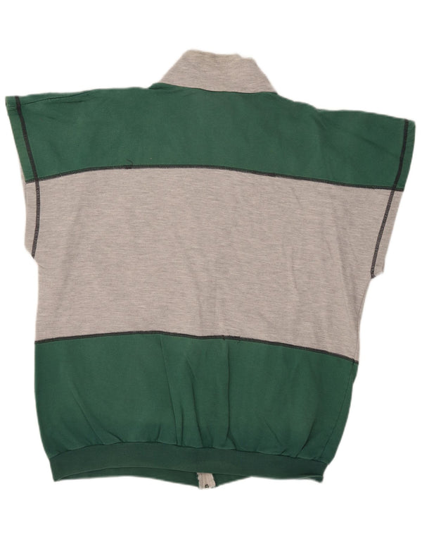 Algodão cinzento de Colourblock do revestimento superior 2XL do fato de treino dos homens ativos sem mangas
