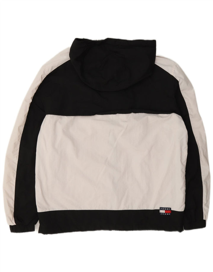 Jaqueta corta-vento masculina Tommy Hilfiger UK 38 médio branco colorblock
