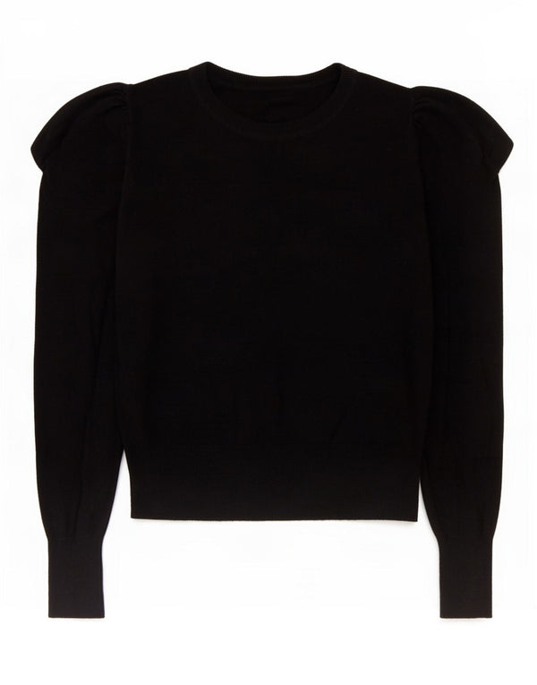 Suéter feminino Oasis com gola canoa e algodão preto UK 6 XS