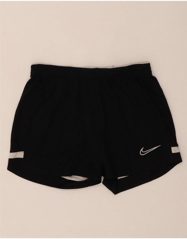 Shorts esportivos masculinos Nike Dri Fit pequenos pretos em poliéster colorblock