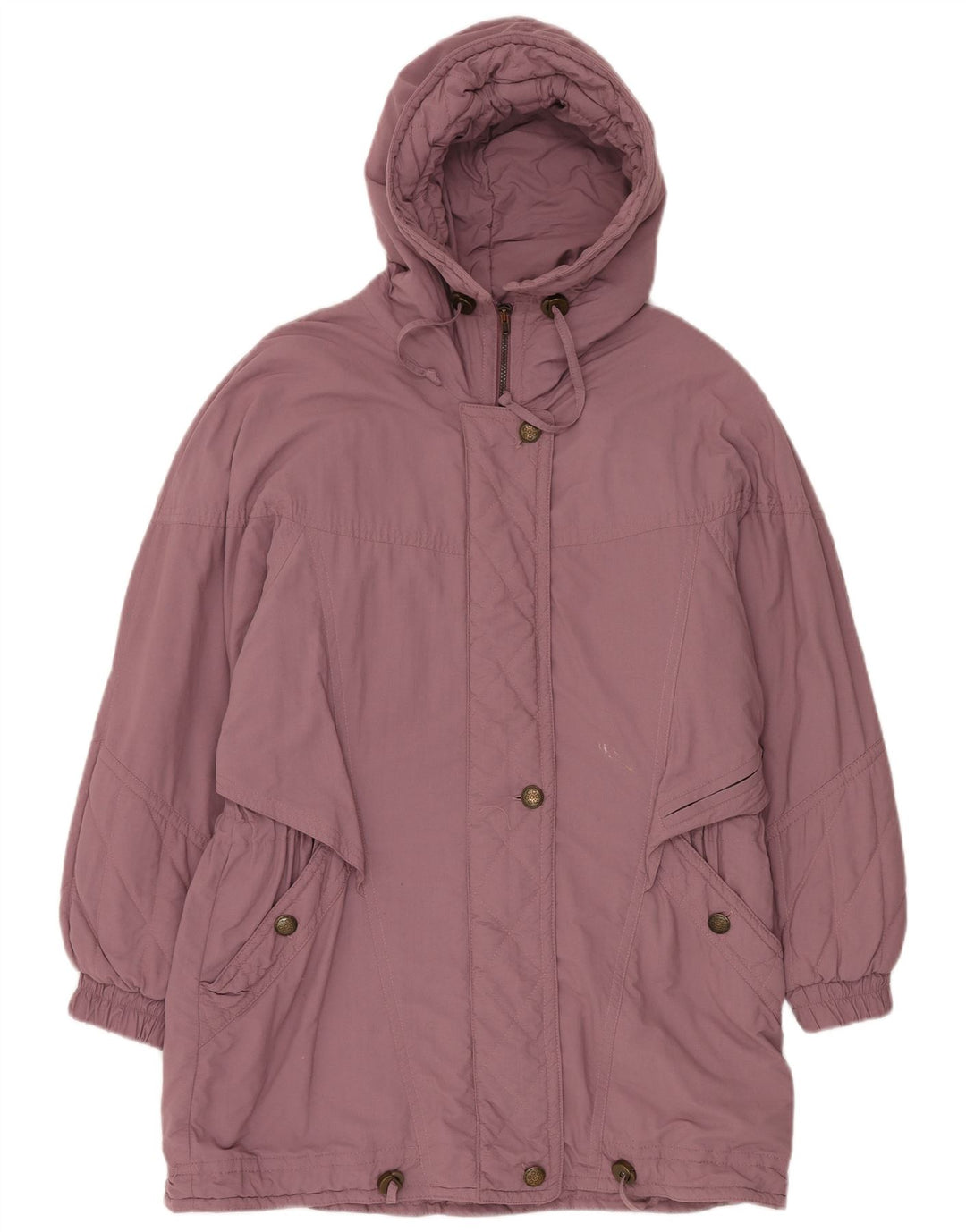 Casaco corta-vento feminino VINTAGE com capuz EU 42 poliéster roxo grande