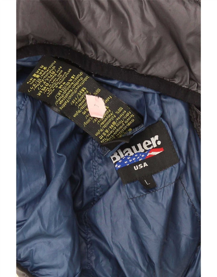 Jaqueta masculina acolchoada com capuz Blauer UK 40 grande poliamida cinza