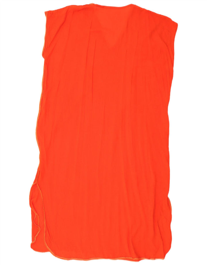 Vestido kaftan feminino sem mangas VINTAGE UK 20 2XL laranja
