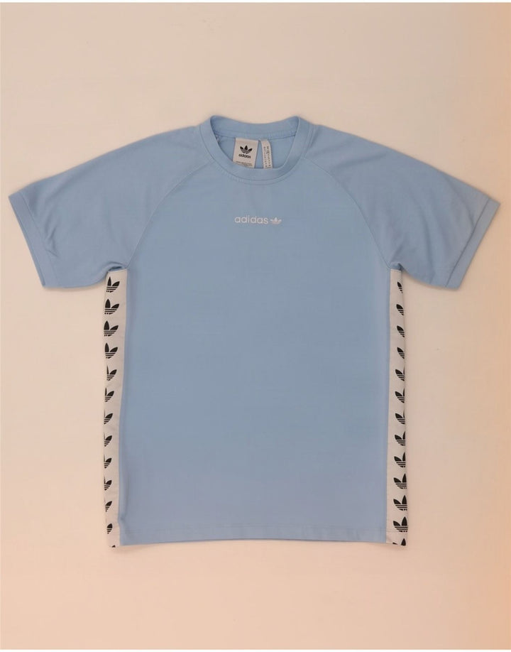 Adidas Mens Graphic T-Shirt Top Médio Azul Colorblock Poliéster