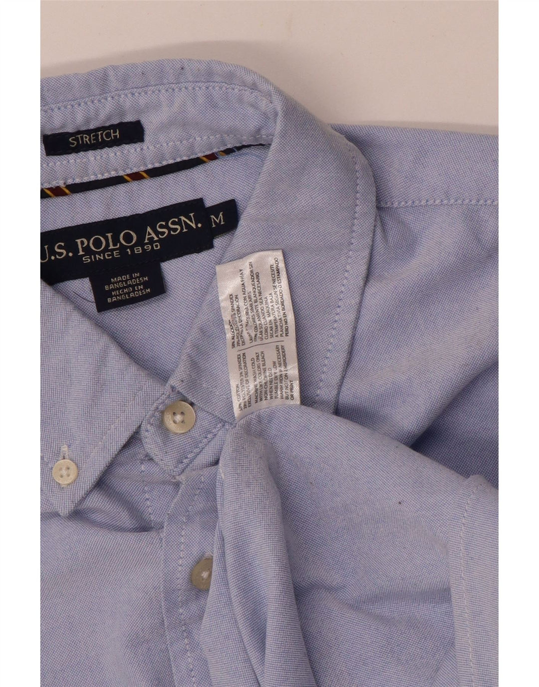US Polo Assn. Camisa Masculina Algodão Azul Médio