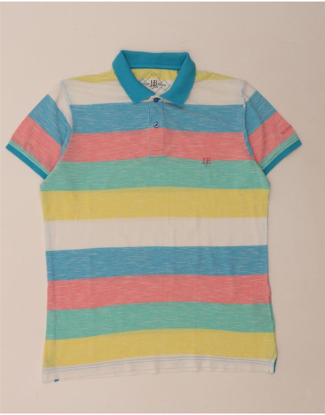 Camisa polo masculina HARMONT & BLAINE grande algodão listrado multicolorido