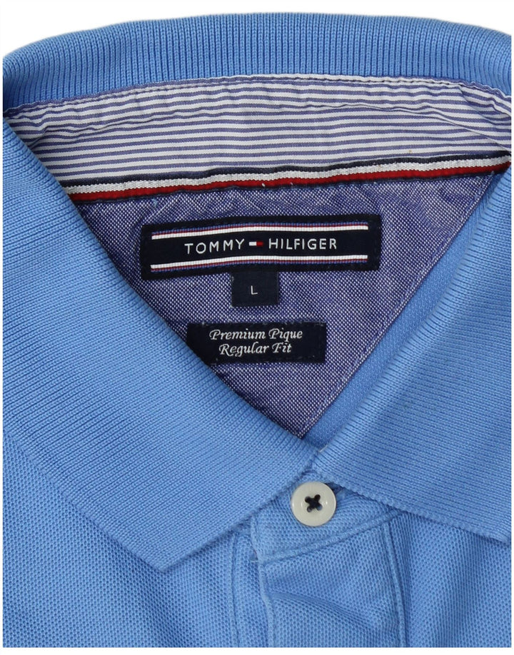 Camisa polo masculina TOMMY HILFIGER Regular Fit grande azul