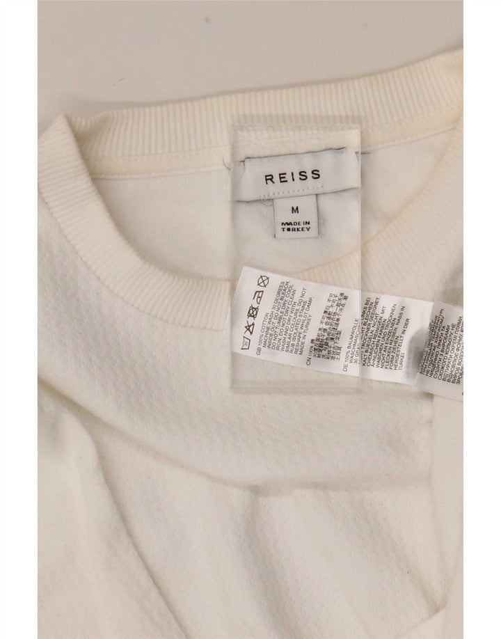 Camiseta masculina Reiss Top médio algodão branco