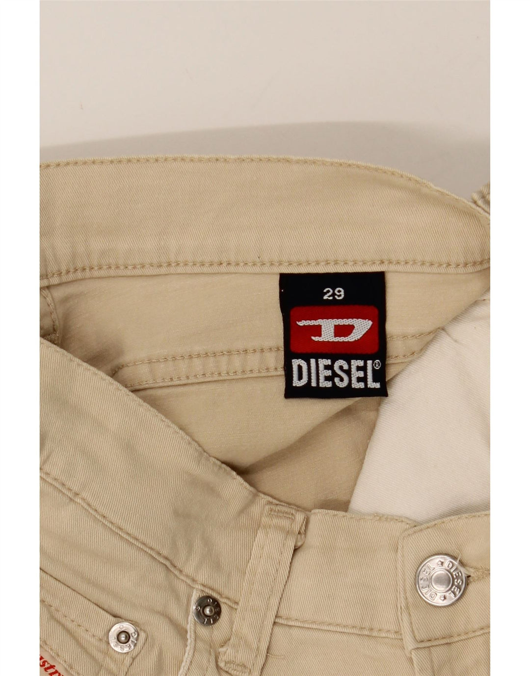 DIESEL Womens Straight Casual Trousers W29 L30 Beige Cotton Vintage Diesel and Second-Hand Diesel from Messina Hembry 