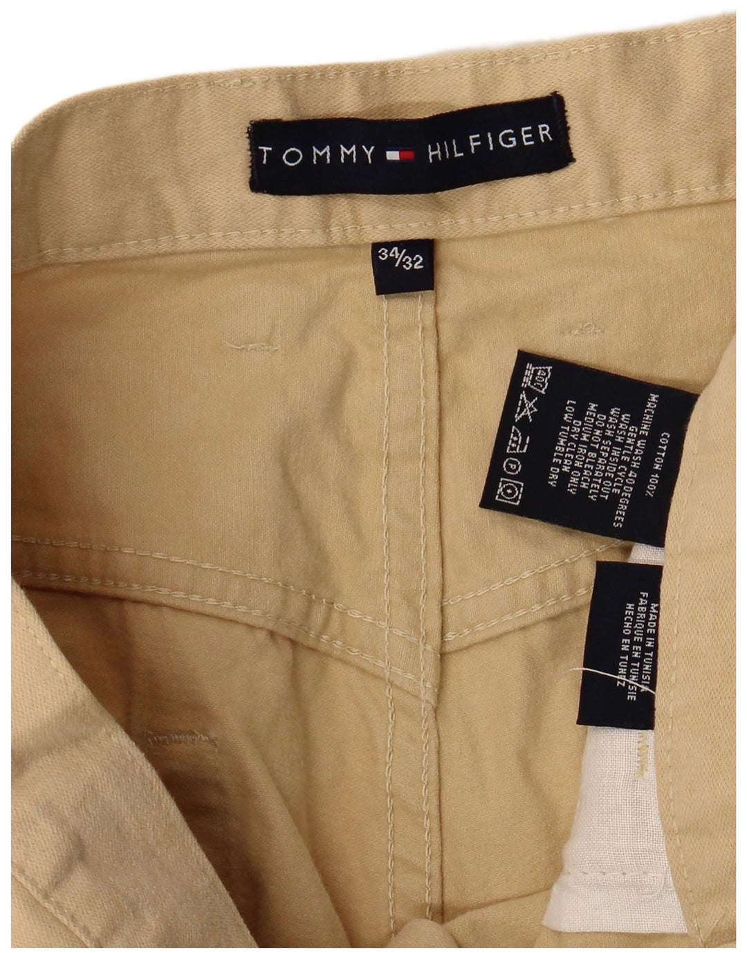 Calça casual masculina TOMMY HILFIGER W34 L32 algodão bege