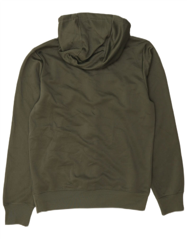 Suéter Nike masculino com capuz e zíper pequeno verde poliéster