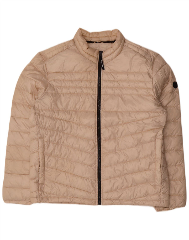 Jaqueta acolchoada masculina Jack & Jones UK 44 2XL poliéster bege