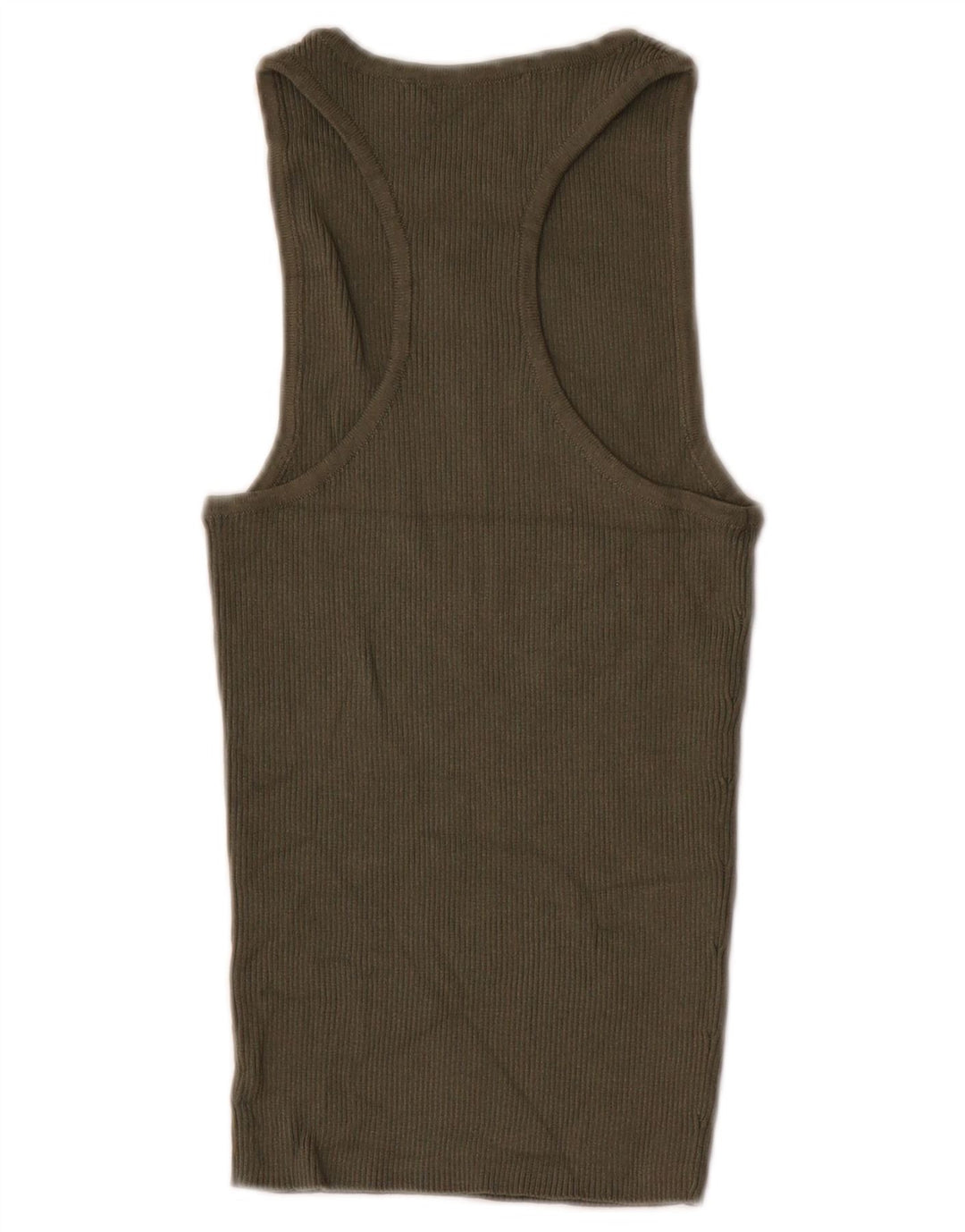 Zara Womens Vest Top UK 8 Pequeno Caqui