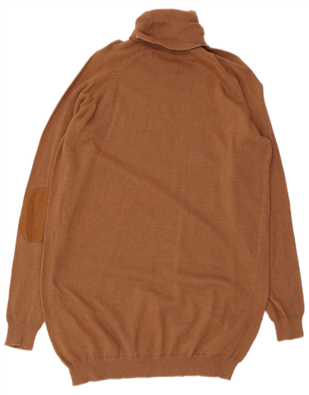 Suéter feminino Zara com gola redonda e algodão marrom médio UK 12