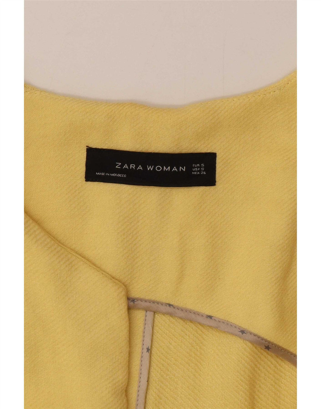 Sobretudo aberto feminino Zara Reino Unido 10 viscose amarela pequena