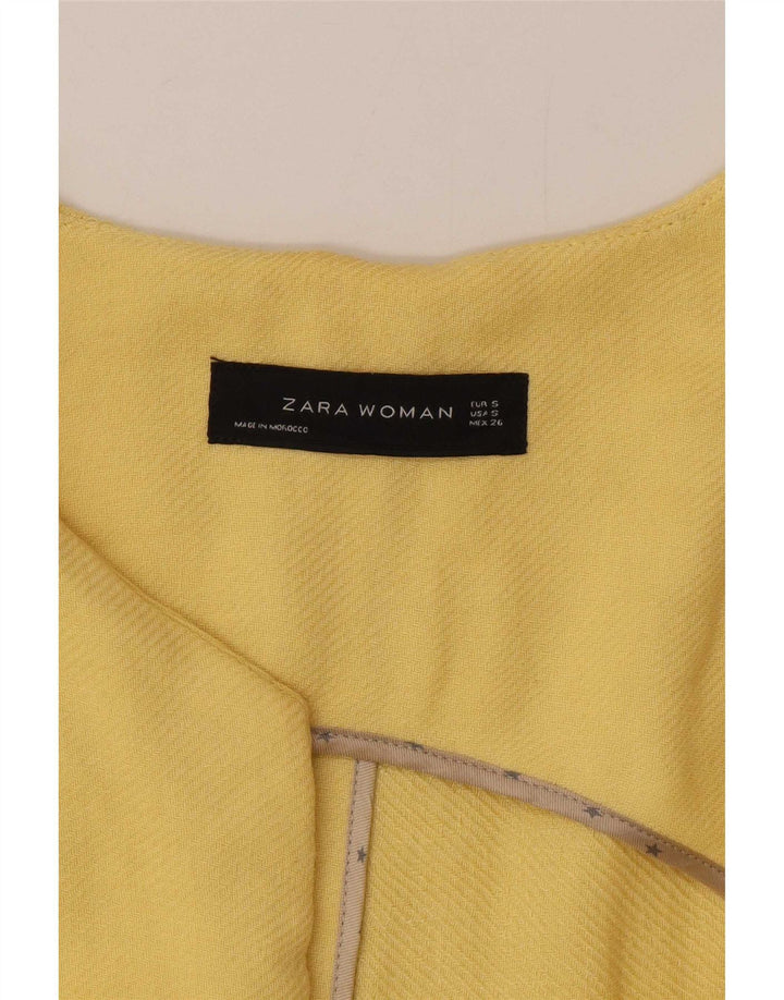 Sobretudo aberto feminino Zara Reino Unido 10 viscose amarela pequena