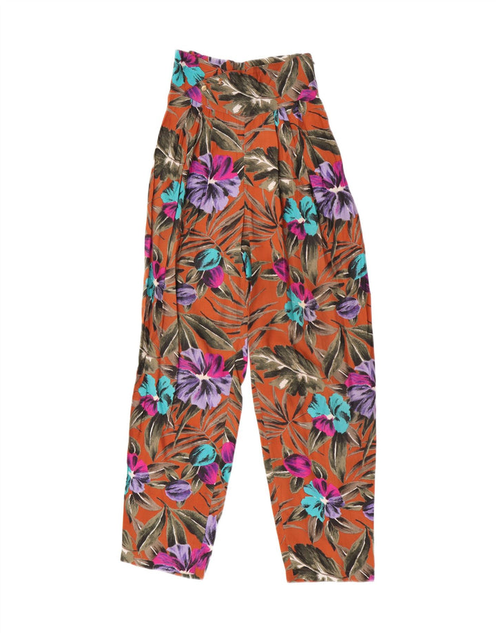 Calça Harém Feminina Vintage W25 L29 Floral Multicolorido