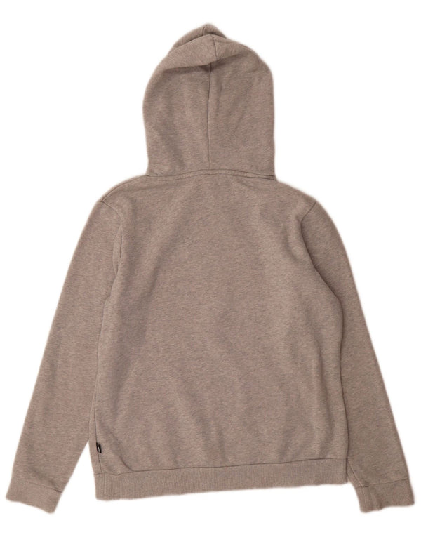 Puma feminino gráfico moletom com capuz UK 14 algodão cinza médio