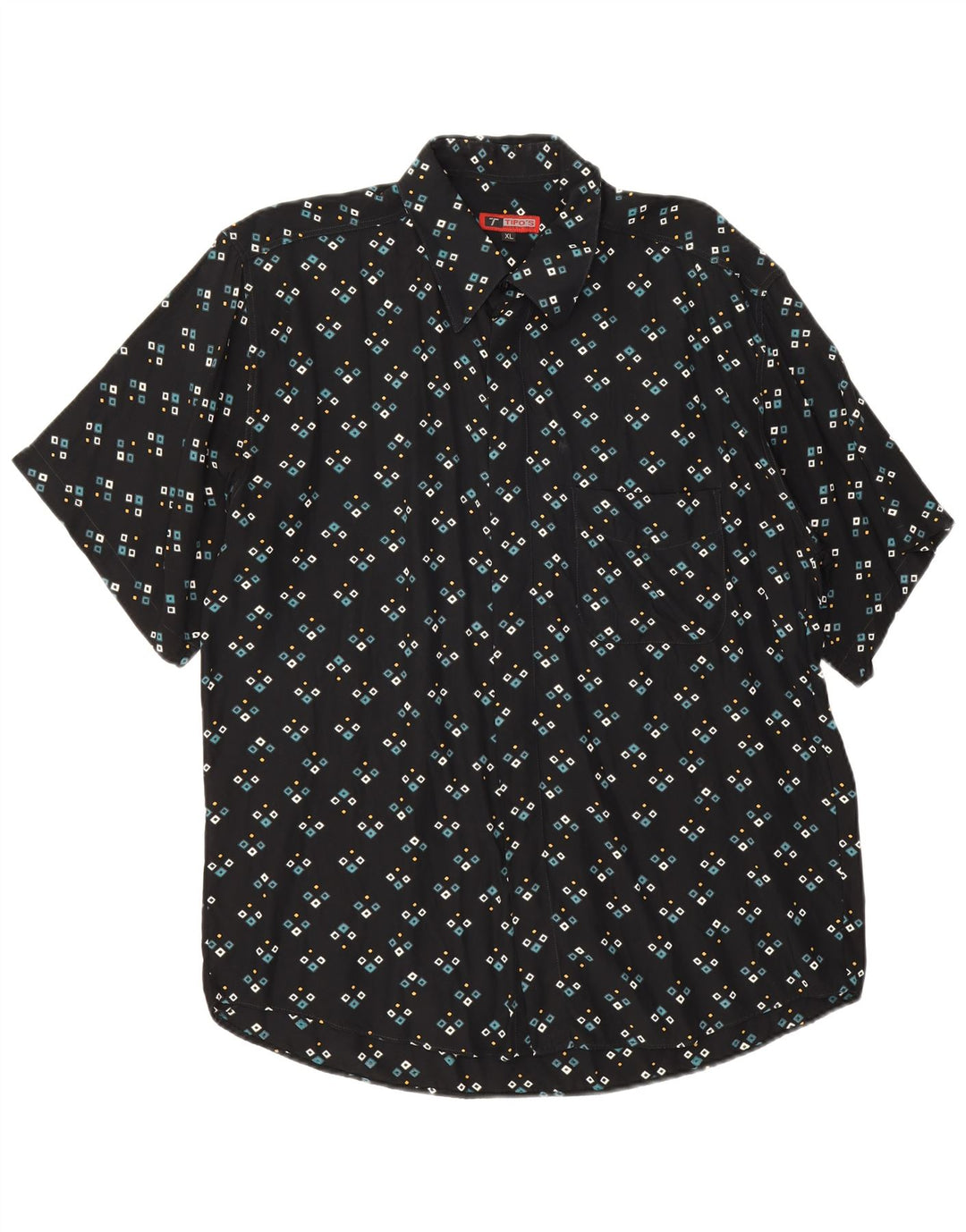 Camisa masculina de manga curta Tipo'S XL preta geométrica viscose