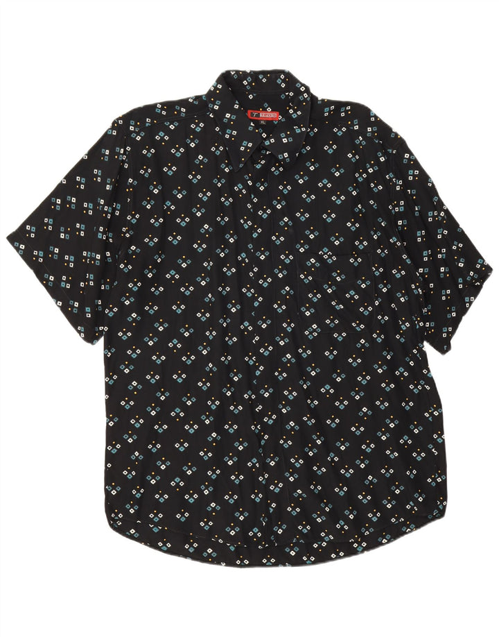 Camisa masculina de manga curta Tipo'S XL preta geométrica viscose