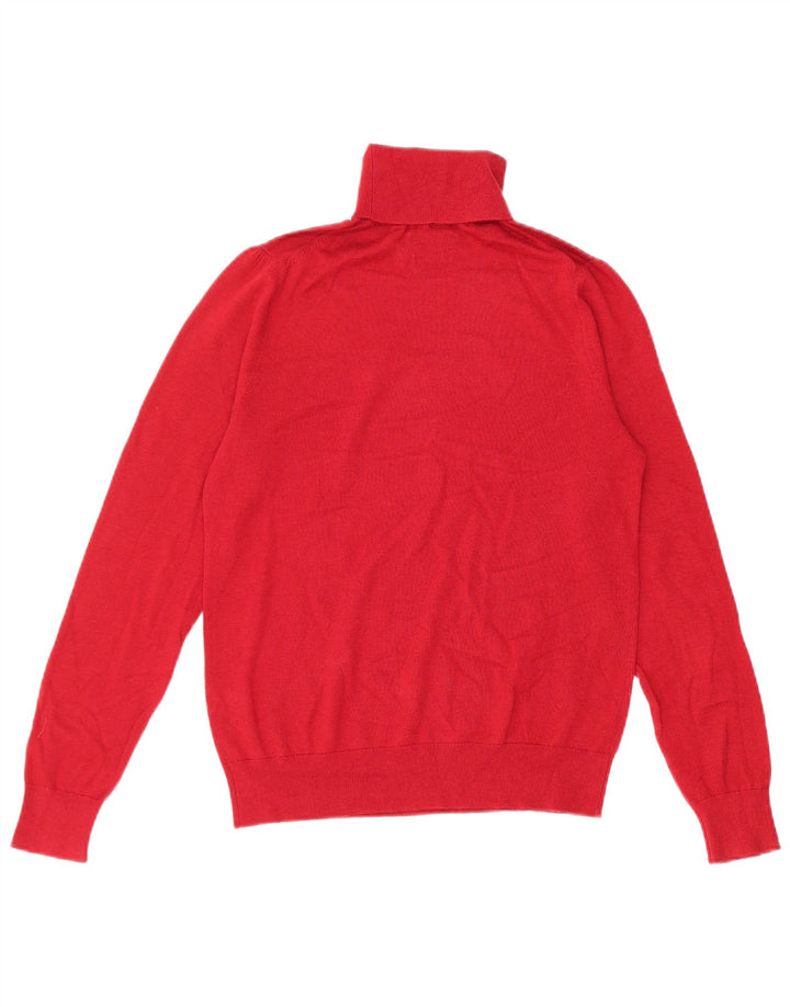 Suéter feminino Massimo Dutti com gola redonda e lã vermelha pequena Reino Unido 10